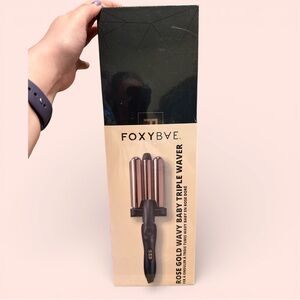 FoxyBae Rose Gold Wavy Baby Triple Waver | Beach Waves Hair Crimper